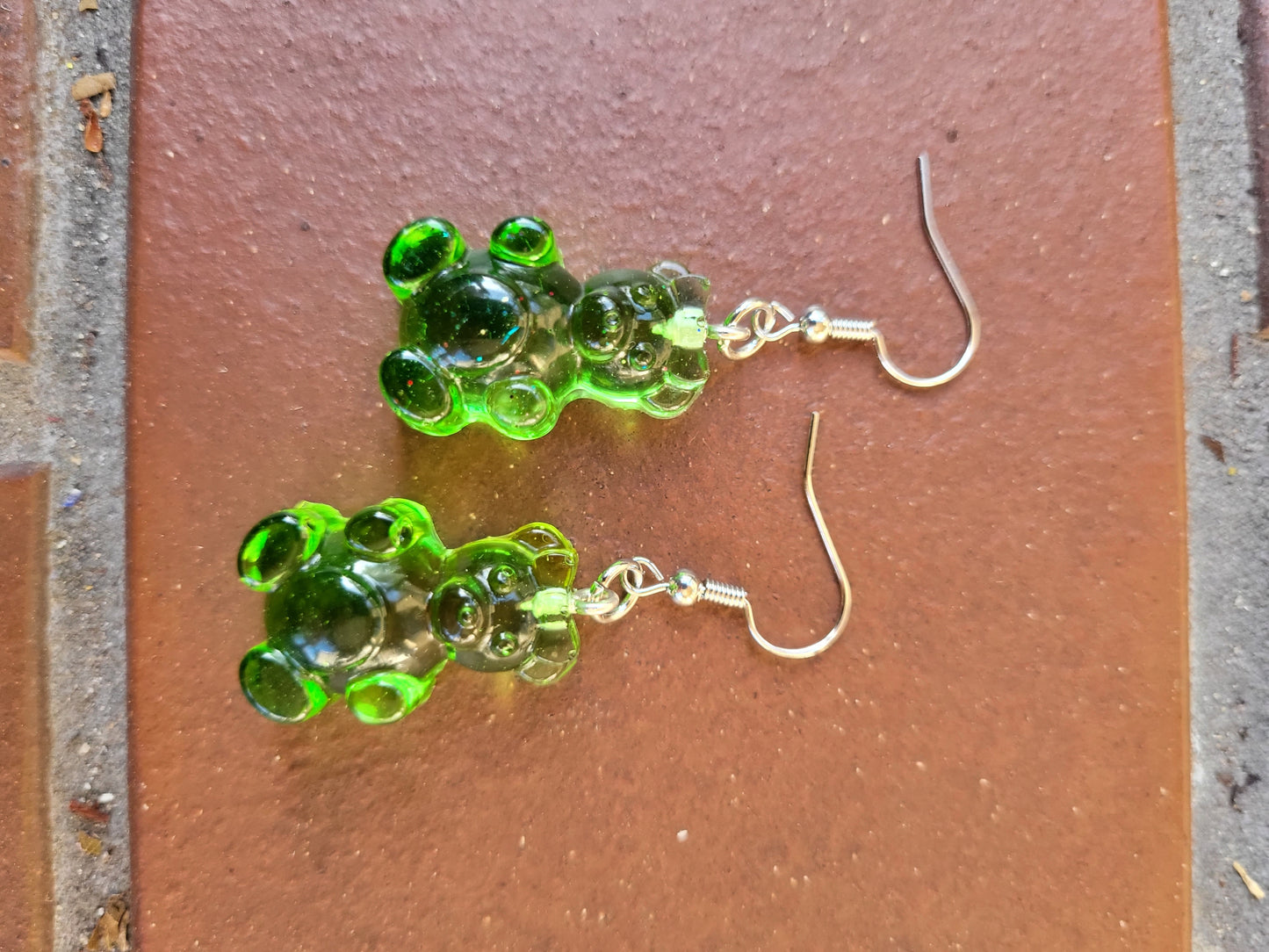 Green "Gummy Bear" Earrings