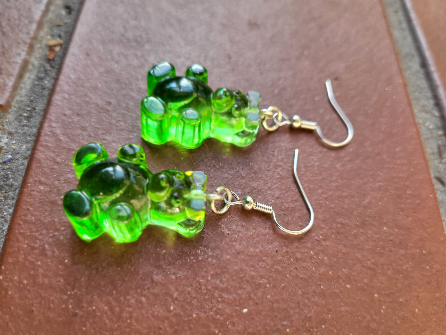 Green "Gummy Bear" Earrings