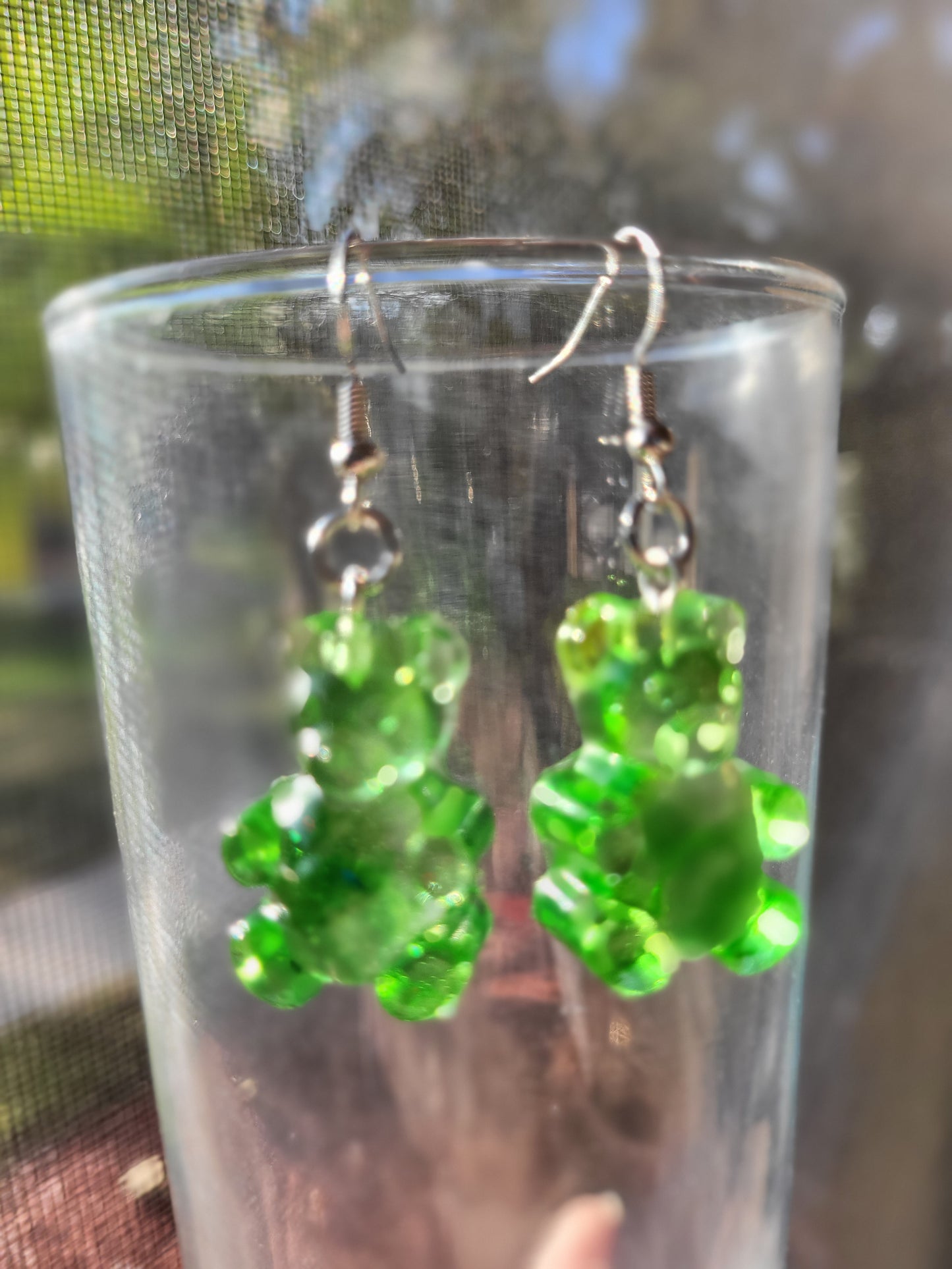 Green "Gummy Bear" Earrings