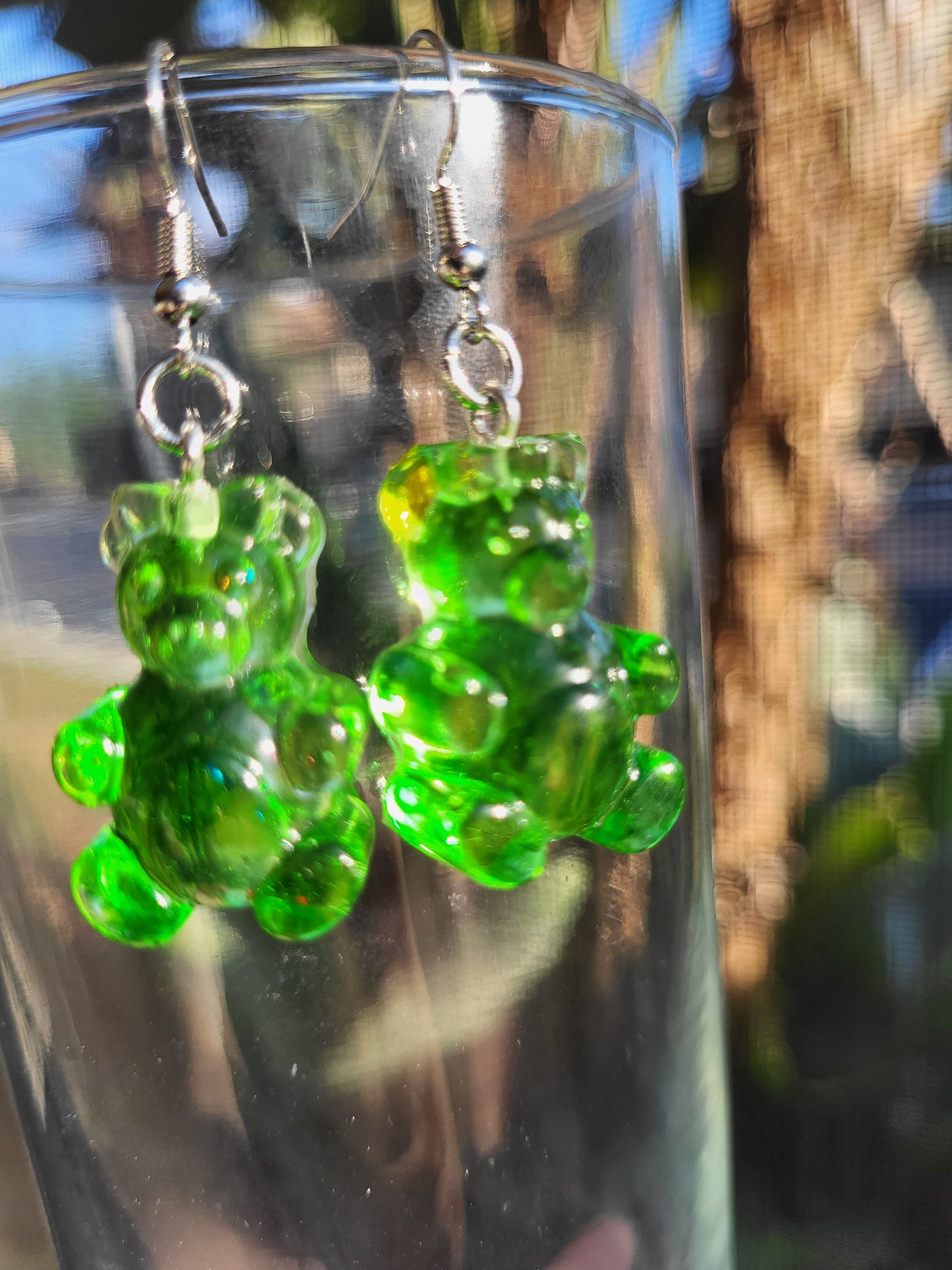 Green "Gummy Bear" Earrings