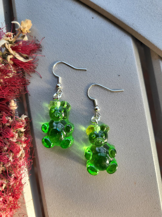 Green "Gummy Bear" Earrings