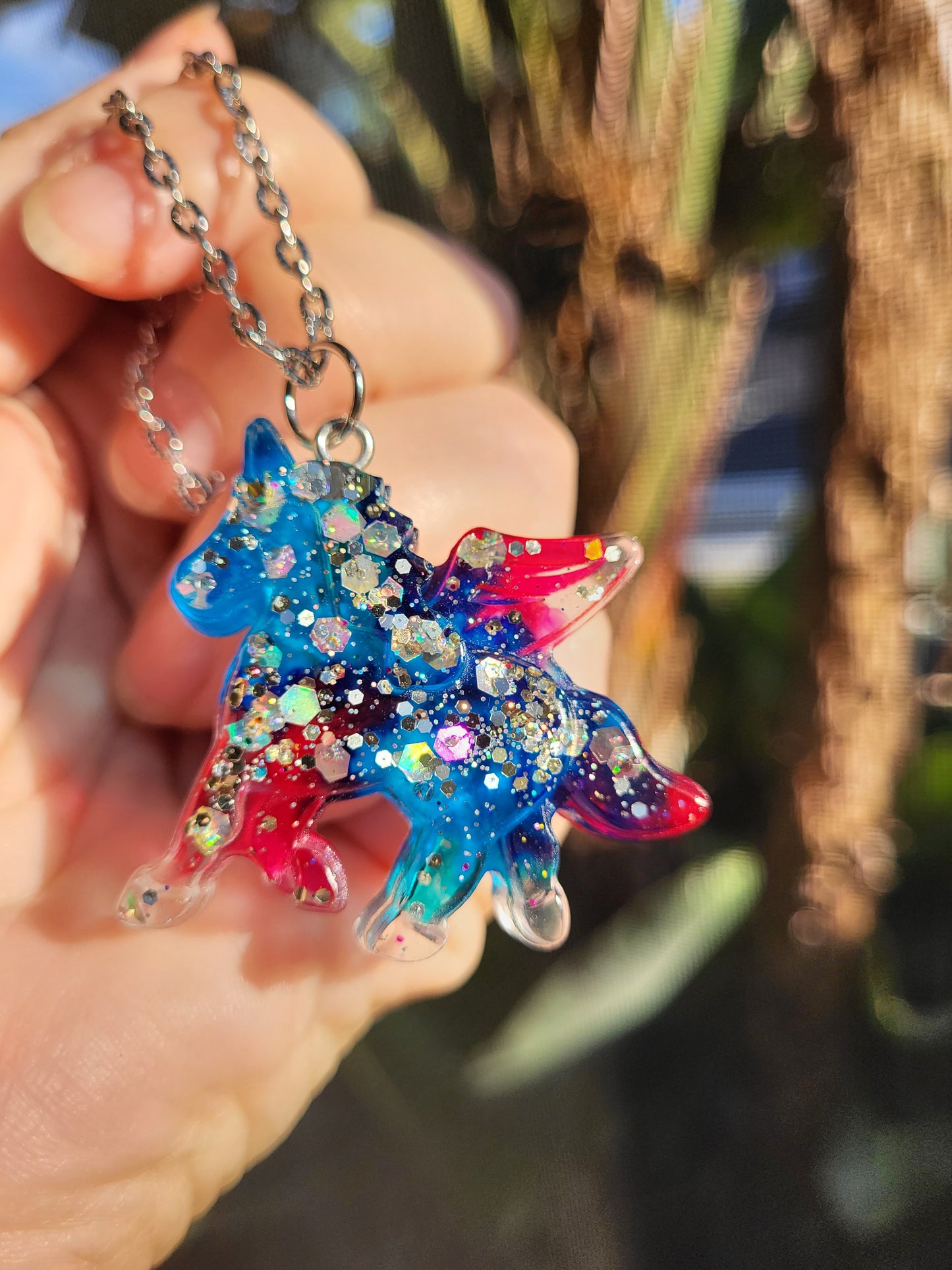 Pink And Blue Unicorn Pendant