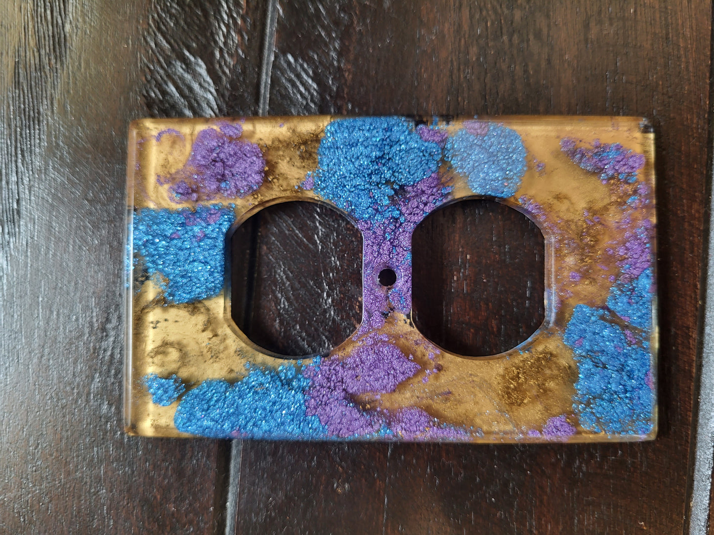 Blue Purple and Gold Outlet/Light Switch Cover